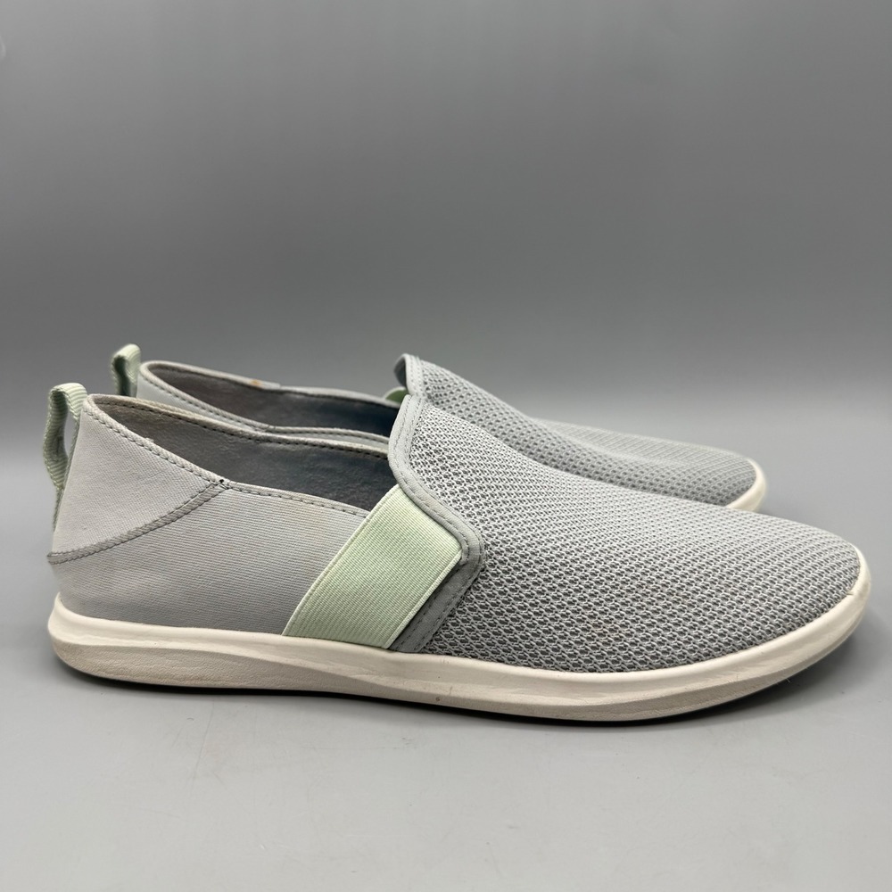OluKai Pehuea Women Sharkskin Gray Mesh Slip On Sneakers Shoes 20264-4H4H